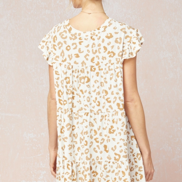 Leopard Print Babydoll Dress NWT - Picture 5 of 7